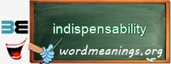 WordMeaning blackboard for indispensability